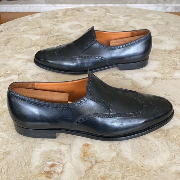 Peal & Co. For Brooks Brothers Slip On Wingtip Leather Shoes - Size 13D - Picture 5 of 14